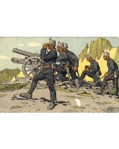 CPA illustrée Carl MOOS SUISSE Armée Suisse Guerre 1914-18 A la Frontière Artillerie de montagne