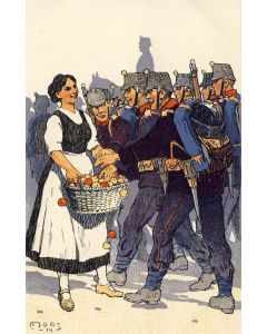 CPA illustrée Carl MOOS SUISSE Armée Suisse Guerre 1914-18 A la Frontière Grenzbesetzung