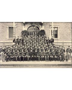 Carte Postale ancienne militaire Suisse 75e anniversaire Corps musique
