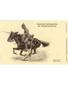 CPA illustrée Ungelo JANK 1914 Guerre 1914-18 Soldat Armé Cavalier Allemand Meldereiter
