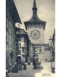 CP Suisse Berne Bern Zeitglockenturm Horloge calèche fiacre