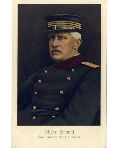 Carte Postale ancienne Oberst Schmid Commandant 4e division Suisse