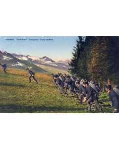 CPA militaria Armée Suisse Infanterie Vorrücken Occupation d'une position