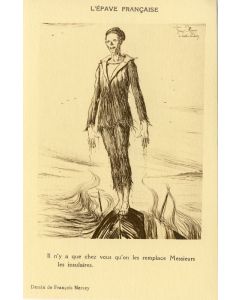 CPA illustrée François MERCEY Guerre Mort vivant Patrie Satire RARE