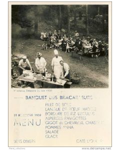 CPA Marchairuz 1938 Menu Banquet Bracailleurs Club de Tir Vaud Suisse