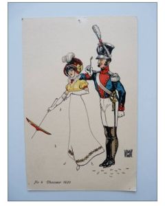 CPA Illustrée W. de MAY N°4 Chasseur 1820