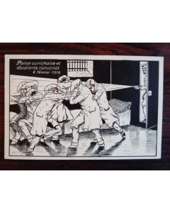 CPA illustrée Suisse Police contre étudiants Zurich 8 février 1919 DADA rare
