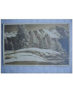 CPA Suisse Grisons Flury Pontresina St Moritz Dorf Paysage Montagne Neige