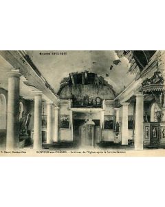 CPA 88 VOSGES ROVILE AUX CHENES Intérieur de l´Église après le bombardement guerre 1914