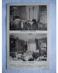 CPA Suisse Genève intérieur de l´Hôtel Pension ELISA