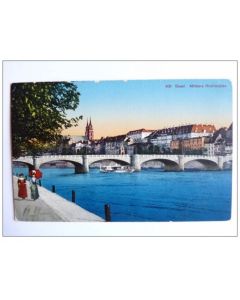 Carte Postale Suisse Basel Bâle Mittlere Rheinbrücke
