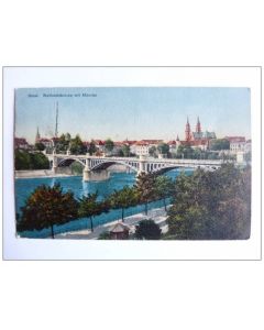 Carte Postale Suisse Basel Bâle Le Pont de Wettstein et la Cathédrale