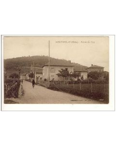 CPA 69 Rhône Montmelas Entrée du Pays Petit village vélo