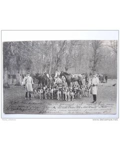 CPA 14 CALVADOS chasse à courre forêt Dreux 1903