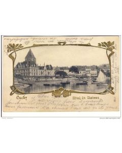 CPA Suisse Vaud Ouchy Hôtel du château avec relief doré 1905