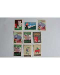 9 Vignettes Chocolat Grison Suisse