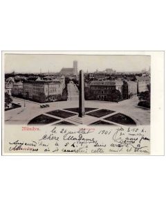 CP photo Allemagne Munich Munchen Karolinenplatz 1901