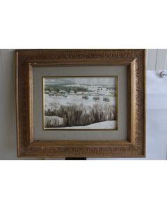 Peinture aquarelle Paysage d'hiver