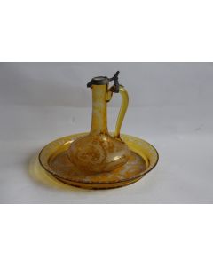 Carafe + plateau cristal gravé Allemagne