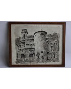 Dessin original a l'encre Château TAVERNIER 1965