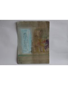 Dessin original Maurice BARRAUD encre aquarelle 