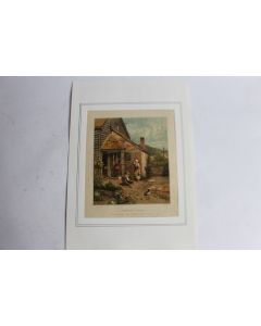 Gravure ferme agricole A Morning Gossip FOSTER London