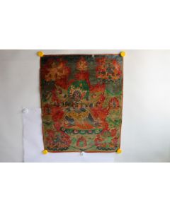 Peinture à l'huile sur toile thangka Yama Bouddhisme tibétain