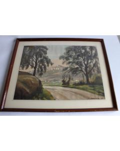 Peinture gouache sur papier G. E. HABERJAHN 1931 