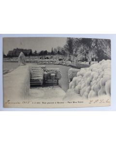 Carte postale Suisse Genève Bise glaciale Parc Mon Repos