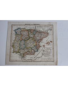 Carte géographique Spanien Portugal Stieler's Schul Atlas