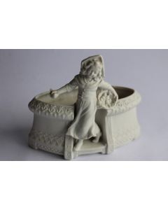 Porcelaine biscuit Jardinière fillette