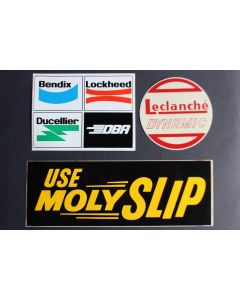 Autocollants accessoires automobiles Leclanché Lockheed Molyslip 
