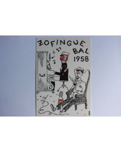 Carte Société étudiants Zofingue Bal 1958 Suisse