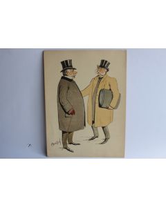 Grande caricature lithographiée Mass'Beuf