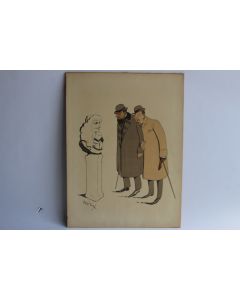 Grande caricature lithographiée Mass'Beuf