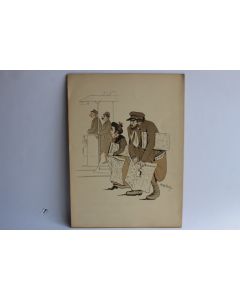 Grande caricature lithographiée Mass'Beuf