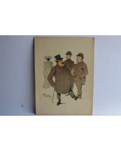 Grande caricature lithographiée Mass'Beuf