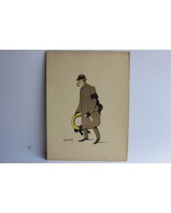 Grande caricature lithographiée Mass'Beuf
