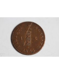 Monnaie Haïti 1 centime faisceau 1846 an 43
