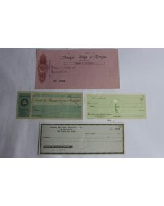 Lot 4 anciens chèques de banques 