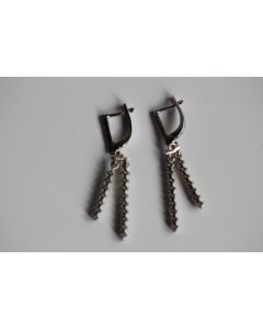 Pendants d'oreilles argent rhodié imitation diamant