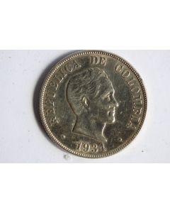 Monnaie 50 centavos 1934 Colombie
