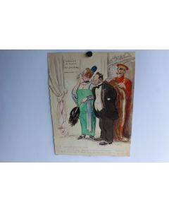 G PAVIS dessin original  aquarelle humoristique