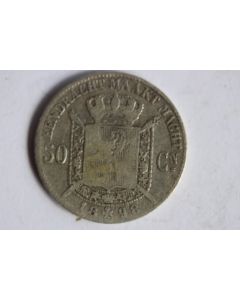 Monnaie argent 50 centimes Leopold II 1886 Belgique néerlandais