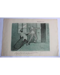 Gravure J. G. DOMERGUE Zeppelinade 1915 n° 195/550