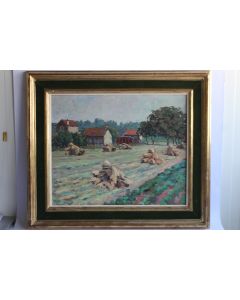 Tableau C. STEEN peinture Moret-Loing-et-Orvanne (Seine et Marne) 1943