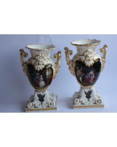 Paire de vases porcelaine Vieux Paris Empire