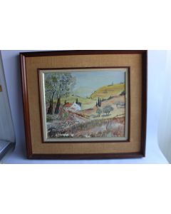 Peinture huile sur toile Paysage vallonné