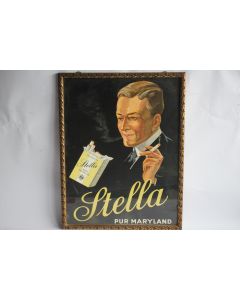 Affiche publicitaire lithographiée Cigarettes STELLA Pur Maryland