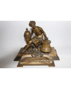 Important encrier Bronze XIXe siècle